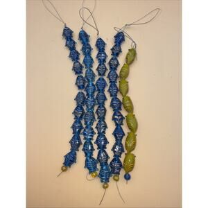 Vintage Large Czech Glass Fish Beads 1/2" Blue Sea Glass Style Lampwork Lot